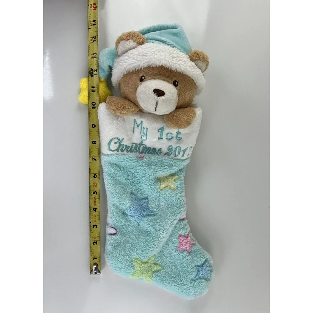 DanDee Plush Soft MY FIRST CHRISTMAS STOCKING/STUFFED BEAR 2017 Holiday Gift 12”